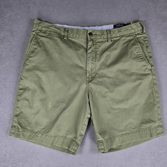 Polo Ralph Lauren Shorts Mens 36 Green The Polo Chino Stretch Classic Fit Twill - Picture 1 of 12